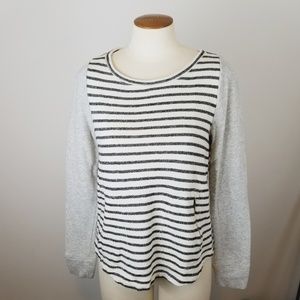 Lou & Grey heathered striped thin sweater small